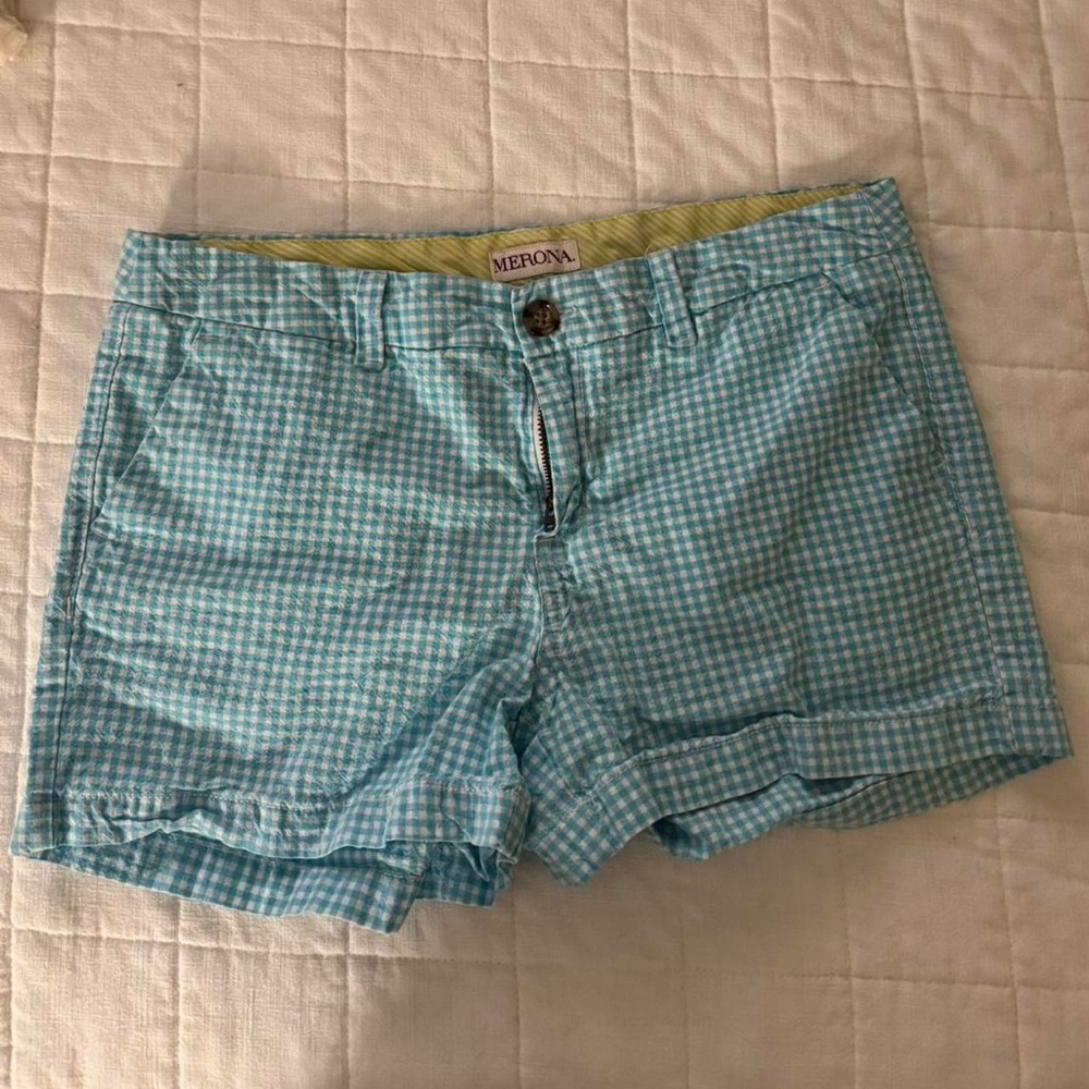 Merona Women's Blue Checkered Shorts